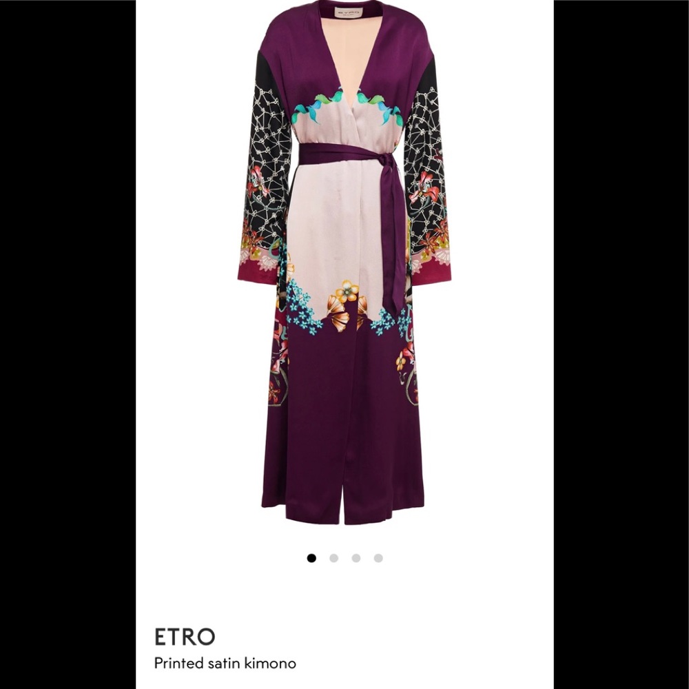 Etro Satin Kimono (grape)